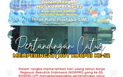 Pertandingan Catur dalam Rangka Memperingati HUT KORPRI ke-52 di Kafe Pustaka UM
