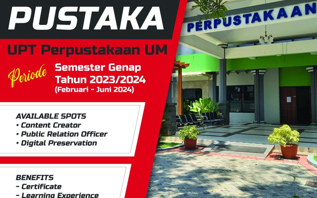 Pendaftaran Sobat Pustaka UPT Perpustakaan UM Periode Semester Genap Tahun 2023/2024