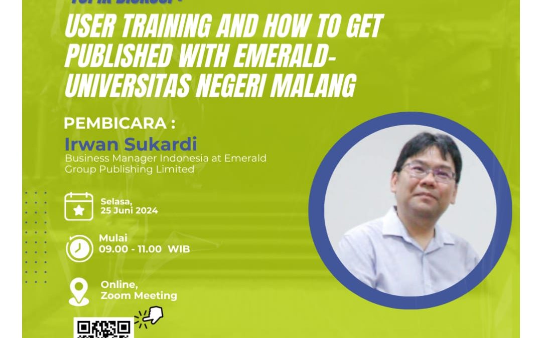 User Training and How to Get Published with Emerald