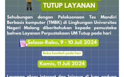Layanan tutup Tanggal 9 โ 10 Juli 2024