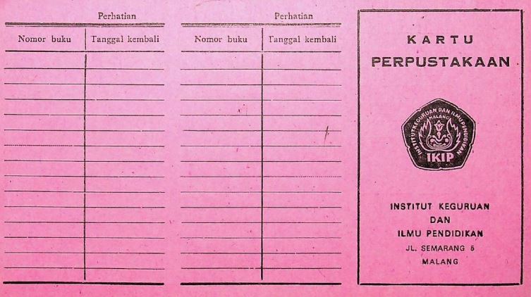 Kartu Anggota Perpustakaan IKIP Malang