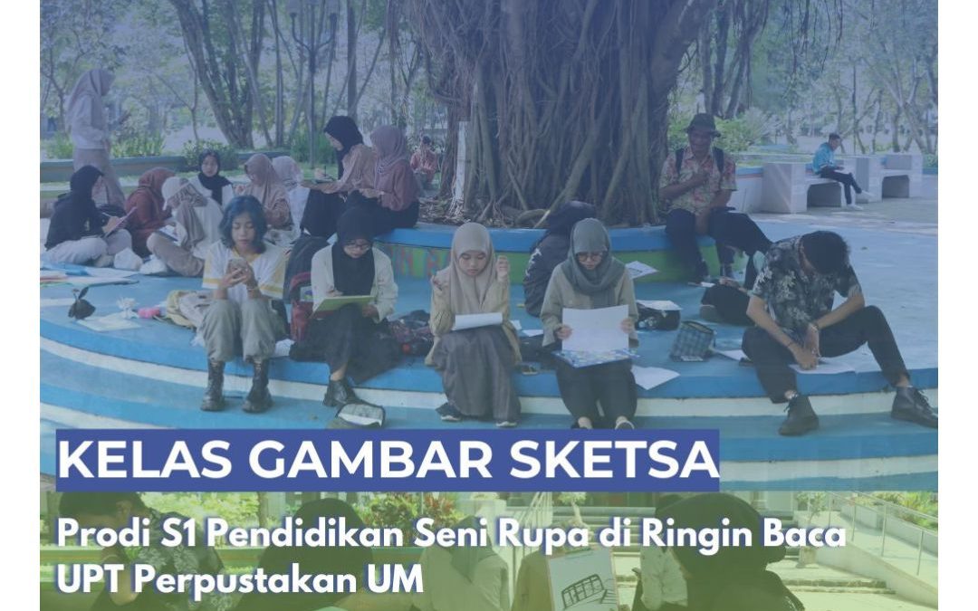 Ringin Baca UPT Perpustakaan UM Jadi Inspirasi Gambar Sketsa