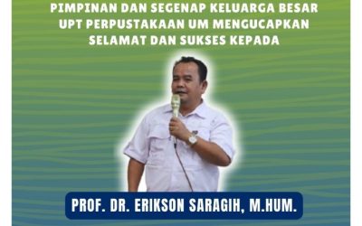 Selamat dan Sukses kepada Prof. Dr. Erikson Saragih, M.Hum., atas diraihnya Jabatan Akademik Guru Besar
