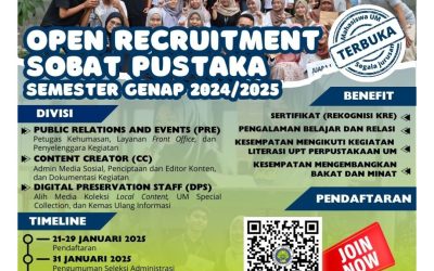 Open Recruitment Sobat Pustaka Semester Genap 2024/2025
