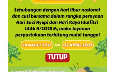 Pengumuman Tutup Layanan Hari Nyepi dan Hari Raya Idulfitri 1446 H/2025 M