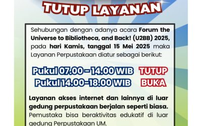Pengumuman Jam Layanan Kamis, 15 Mei 2025