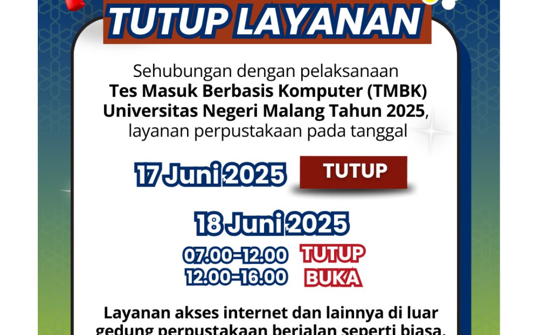 Pengumuman Jam Layanan 17-18 Juni 2025