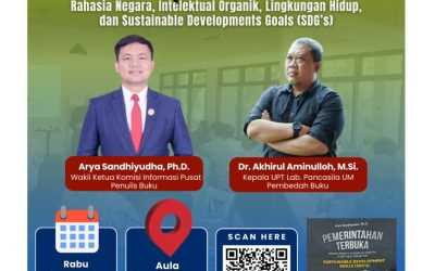Ikuti bedah buku bersama Wakil Ketua Komisi Informasi dengan karyanya “Pemerintahan Terbuka: Rahasia Negara, Intelektual Organik, Lingkungan Hidup, dan Sustainable Development Goals (SDGs).”