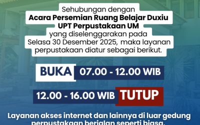 Pengumuman Jam Layanan 30 Desember 2025