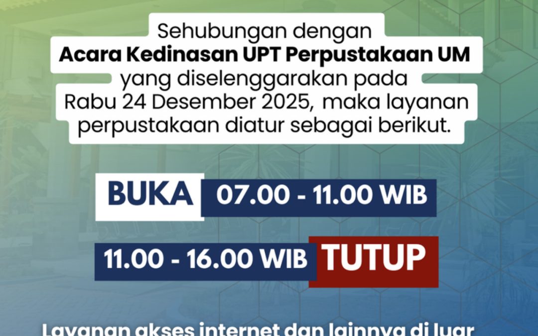 Pengumuman Layanan Rabu 24 Desember 2025