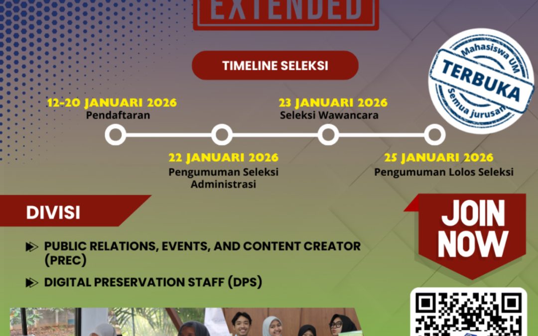 OPEN RECRUITMENT SOBAT PUSTAKA – EXTENDED